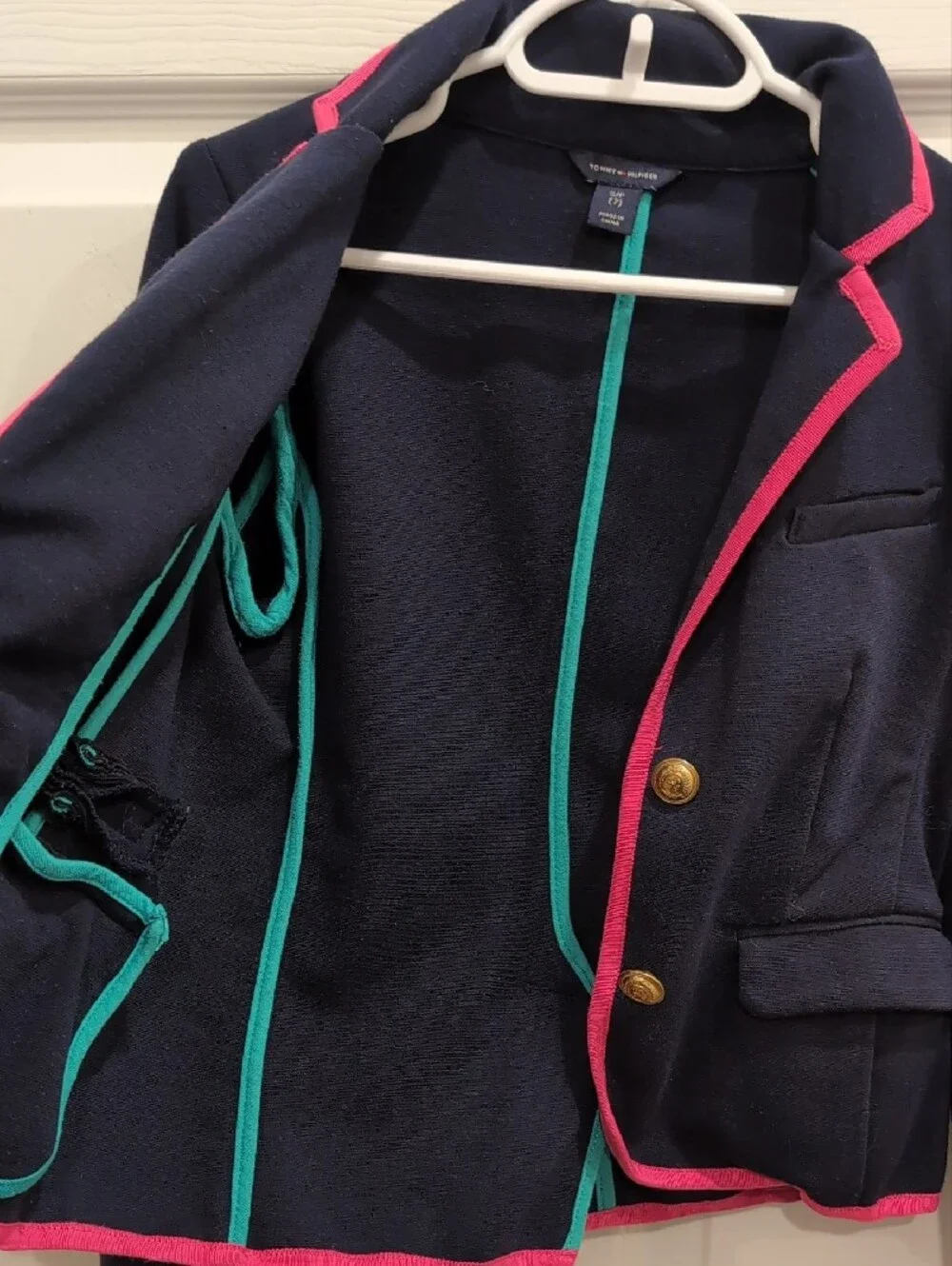 Tommy Hilfiger Navy Blazer with Pink Trim